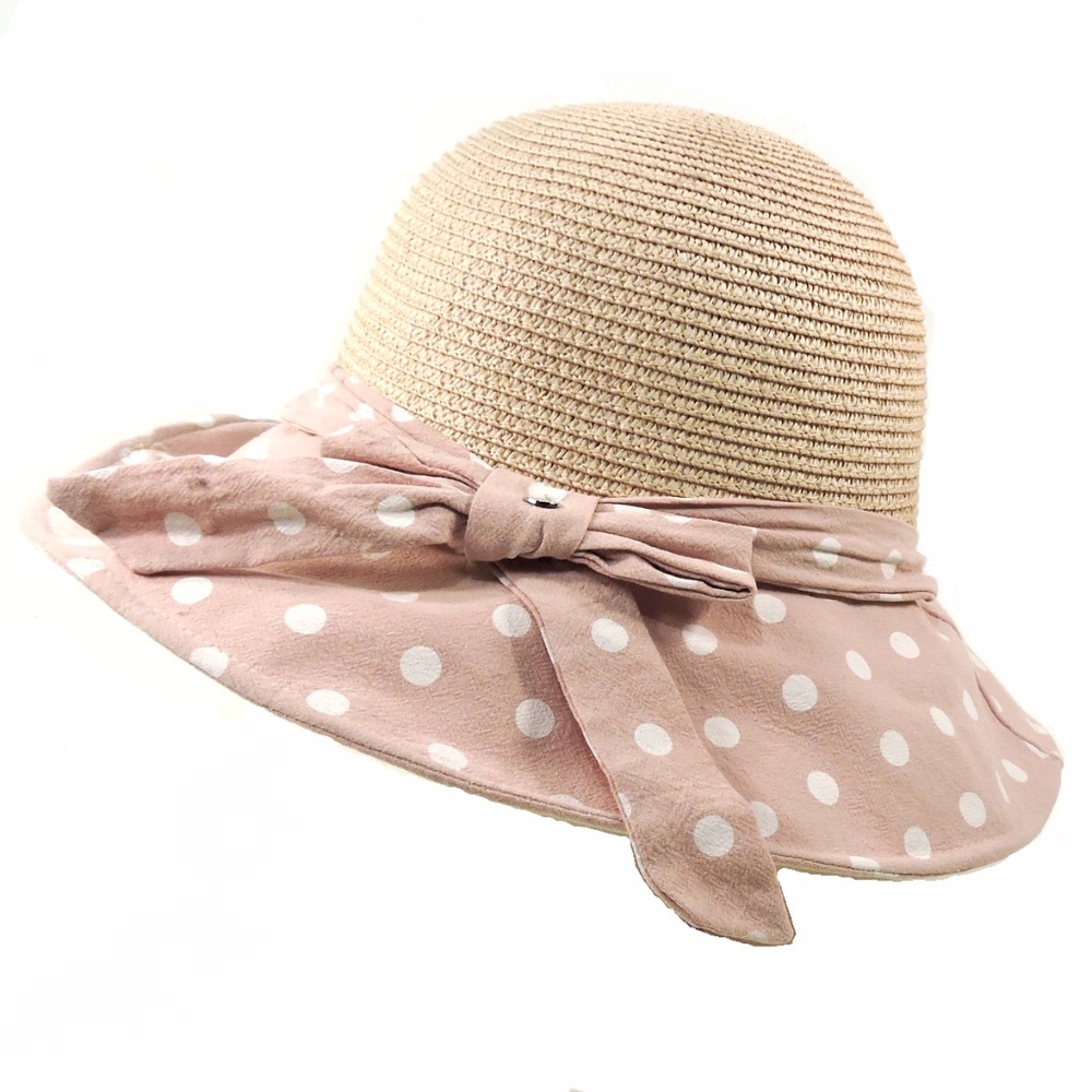 RENATO BALESTRA 🇮🇹 WOMEN'S PINK PAPER STRAW SUMMER FASHION SUN HAT